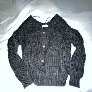 Grey Button Up Knitted Sweater